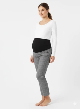 Брюки для беременных H&M M Синий 31-0550_бел.клетка