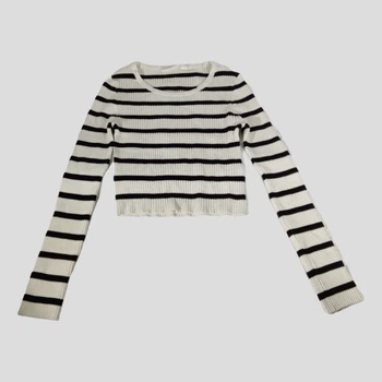 Джемпер H&M 158 Білий 1245066_чер.полоск