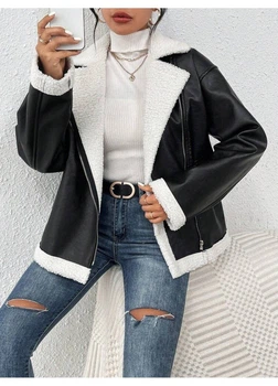 Куртка косуха SHEIN 34 Черно-белый sz2308312725869686_04