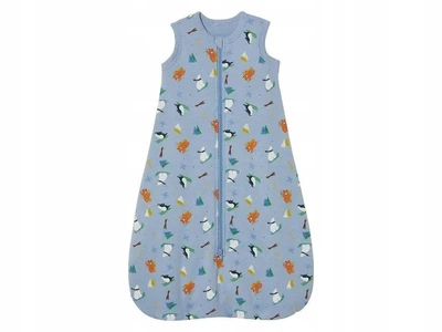 Спальний мішок бавовняний утеплений для хлопчика Lupilu Ecoprint 456867 068 см (3-6 months) блакитний