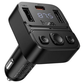 ФМ модулятор Hoco E87 Delta 35W(1A1C) car BT FM transmitter чорний
