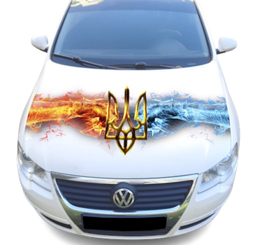 Наклейка на капот ARB 3D TUNING STUDIO Кулаки тризуб Украина бт 1500х1200х0.080мм