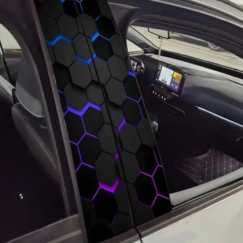 Накладки наклейки на стойки дверей авто ARB 3D TUNING STUDIO соты 500х220х0.15мм=2штуки