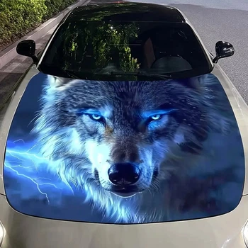 Наклейка на капот ARB 3D TUNING STUDIO Волк молния 1500х1200х0.150мм