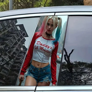 Наклейки на стойки дверей авто ARB 3D TUNING STUDIO Харли квин КЛ 500х220х0.15мм=2штуки