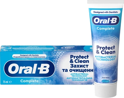 Зубна паста Oral-B Complete Захист та чистота Прохолодна м'ята 75 мл (8006530254878)