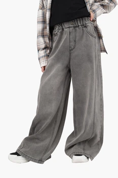 Джинсы wide leg для девочки 152 цвет серый YZTX KIDS ЦБ-00290305