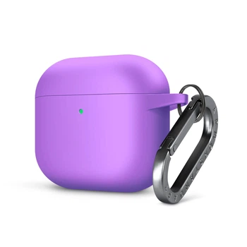 Силиконовый чехол для наушников Apple AirPods 3, Hang Case, фиолетовый, ультратонкий защитный кейс толщиной 2 мм, защита от царапин, пыли и ударов, компактный, с карабином для крепления, ArmorStandart (ARM60317)