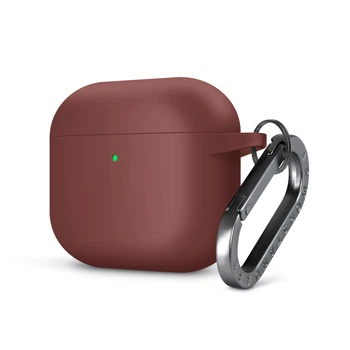 Силіконовий чохол для навушників Apple AirPods 3, Hang Case, коричневий, ультратонкий захисний кейс товщиною 2 мм, захист від подряпин, пилу та ударів, компактний, з карабіном для кріплення, ArmorStandart (ARM60323)
