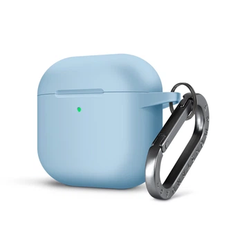 Силиконовый чехол для наушников Apple AirPods 4, Hang Case, голубой, ультратонкий защитный кейс толщиной 2 мм, защита от царапин, пыли и ударов, компактный, с карабином для крепления, ArmorStandart (ARM81283)