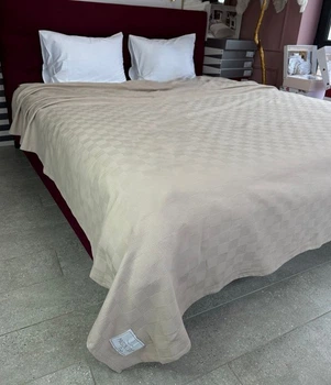 Покривало-плед Maison D'or Serap beige 220*240 вафельне