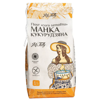 Борошно "Манка кукурудзяна" без глютену Ms. Tally, 1 кг
