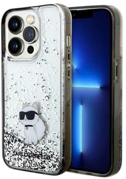 Панель Karl Lagerfeld Liquid Glitter Choupette для Apple iPhone 14 Pro Max Transparent (3666339164188)