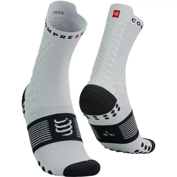 Бігові шкарпетки для марафону на довгі дистанції Compressport Pro Racing Socks V4.0 Trail White/black M (100033927)