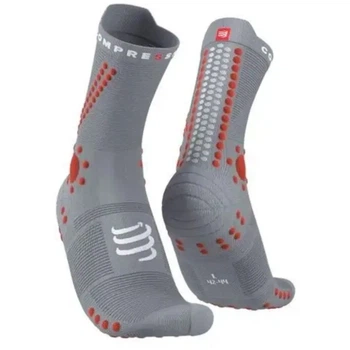 Бігові шкарпетки для марафону на довгі дистанції Compressport Pro Racing Socks V4.0 Trail Alloy/orangeade XL (100046890)