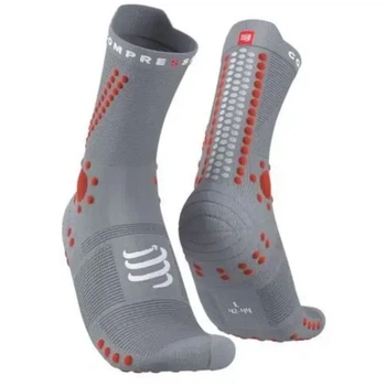 Бігові шкарпетки для марафону на довгі дистанції Compressport Pro Racing Socks V4.0 Trail Alloy/orangeade S (100046890)