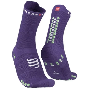 Шкарпетки для бігу на довгі дистанції трейлранінг Compressport Pro Racing Socks V4.0 Run High Purple/paradise green XL (100031188)