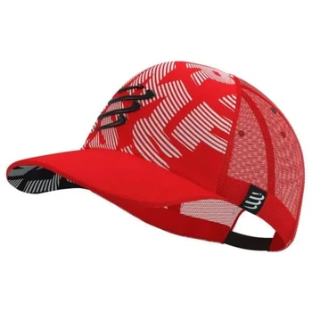 Кепка летняя бейсболка Compressport Trucker Cap Red/white Uni (100011849)