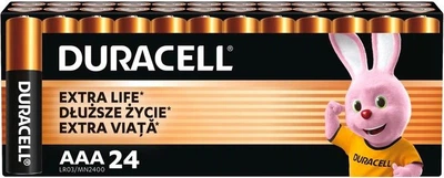 Щелочные батарейки Duracell AAA (LR03) MN2400 24 шт