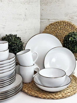 Столовий сервіз 12 пр. Intrendo Gasto Golden rim white IN0012GAS