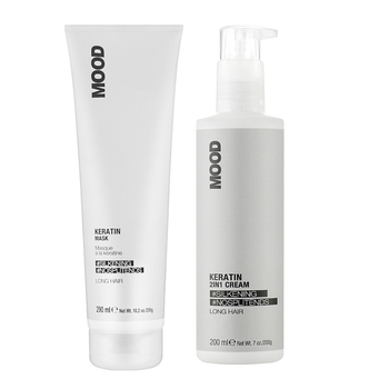 Набор для кератинового восстановления волос MOOD Keratin Маска 300 мл и Крем 2в1 200 мл