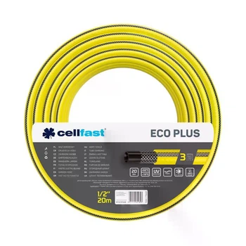 Шланг Cellfast ECO PLUS садовий для поливу 1/2" 20м, 3 шари, до 20 Бар, -10…+50°C