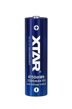 Аккумулятор XTAR AA 1.5V 2500mAh (4150mWh) Li-ion с индикатором заряда, button top – литиевая перезаряжаемая батарейка для техники