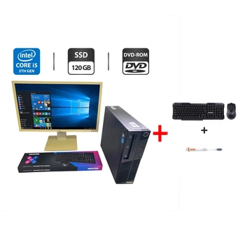 Комплект ПК: компьютер Lenovo ThinkCentre M72e SFF / Intel Core i5-3470 (4 ядра по 3.2 -3.6 GHz) / 8 GB DDR3 / 120 GB SSD /HD 2500 +Монитор Б-класс Acer 24 б/у + Подарок Клавиатура, мышка, кабели +зубная щетка