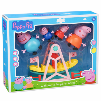 Игровой набор Свинка Пеппа: 4 фигурки, лунапарк, качели, аксессуары Peppa Pig.