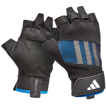 Перчатки для тренировок Adidas Performance, XS (обхват 18-19 см), дышащие, Синие, экокожа, для фитнеса и спорта (ADGB-15010BL)