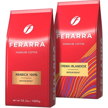 Набор кофе в зернах Ferarra Arabica 100% 1кг + Crema Irlandise 1кг