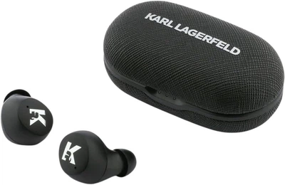 Słuchawki Karl Lagerfeld Saffiano Logo ENC Black (3666339609962)