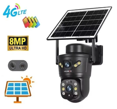 Уличная 4G камера LS VISION CS5-4G солнечная панель 2 объективами солнечная панель зарядки акумулятор 6000мАч PIR датчик движения