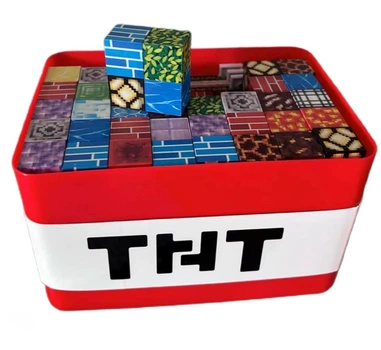 Магнитный конструктор-головоломка Magnetic Puzzle 240 деталей с боксом TNT и фигурками Красный