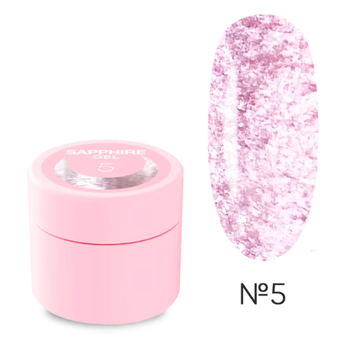 Блестки для ногтей Luna Sapphire Gel светло-розовые No5 5 мл