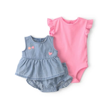 Комплект Carter's 3в1 боді,топ, шорти для дівчинки 61-69 см (1U529310_6M)