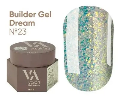 Гель для ногтей с блестками Valeri Builder Gel Dream 23 15 мл
