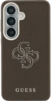 Панель Guess Grained Big 4G Metal Logo для Samsung Galaxy S26 Brown (3666339612948)