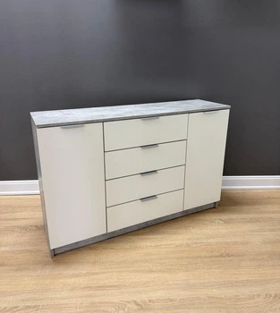 Комод Standart 4+2 Бетон/Білий 1254x800x345 мм.