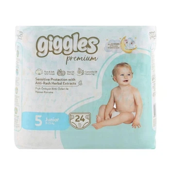 Детские подгузники Giggles Premium Junior размер 5 (11-25 кг) 24 шт