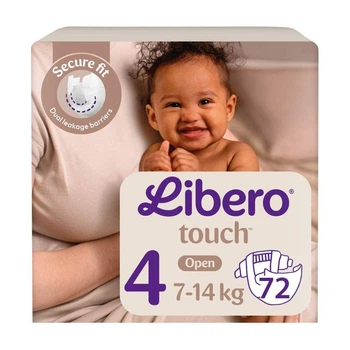 Детские подгузники Libero Touch размер 4 (7-14 кг) 36 шт * 2 пачки