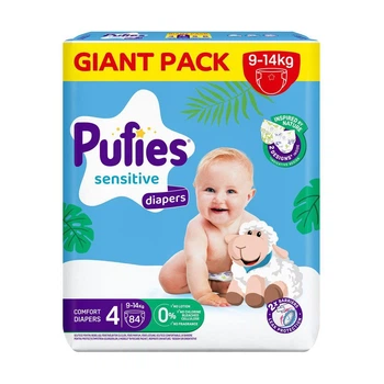 Детские подгузники Pufies Sensitive размер 4 (9-14 кг) 84 шт