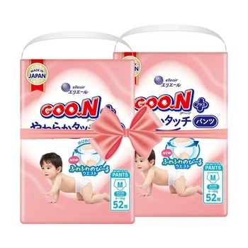 Дитячі підгузки-трусики Goo.N Plus розмір 3 M (6-12 кг) 2*52 шт