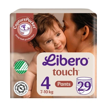 Детские подгузники-трусики Libero Touch Pants размер 4 (7-10 кг) 29 шт