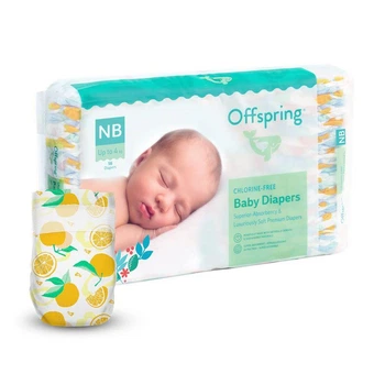 Детские подгузники Offspring Tangy Orange для новорожденных размер NB (до 4 кг) 56 шт