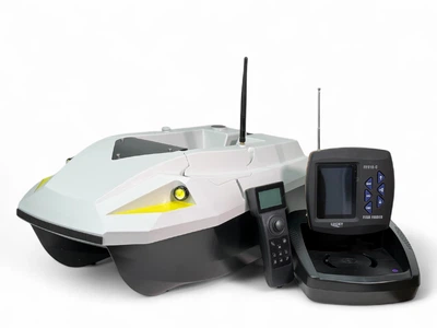 Короповий кораблик Flytec D50 12.6 V (1 бункера) GPS 100 точок, АВТОПІЛОТ з ехолотом Lucky FF918-C