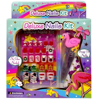 Набор для маникюра детский Deluxe Nails Kit Фламинго с накладными ногтями для девочек (1169-2)