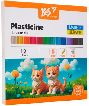 Пластилін YES O’range Line 12 кольорів 240 г (540689)