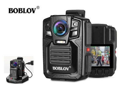 Нагрудная боди-камера Boblov HD66/D7 с дисплеем 2.0 дюйма ночная запись датчик движения 2 акумулятора 1950 мАч