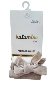 Дитячі бавовняні колготи Katamino (арт. К32254) бежеві вік 7-8 років, зріст 119-131 см
